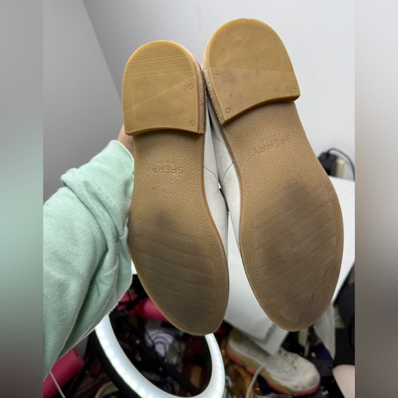 Sperry Women's Size 6.5 Seaport Levy Smooth Leather Loafer Flat Ivory - Picture 8 of 15